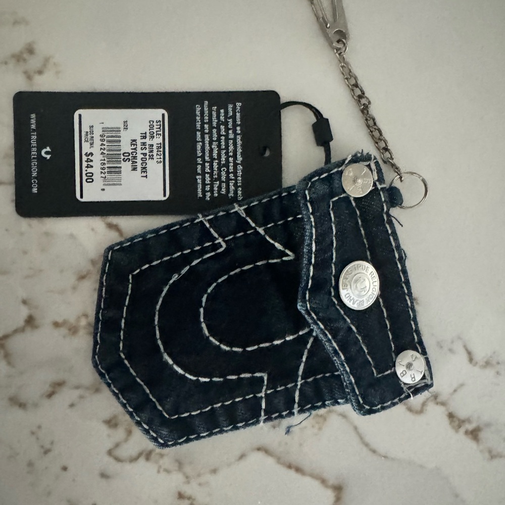True Religion Dark Blue Denim Key Holder